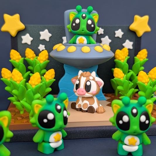 Alien Cow Abduction Playset
