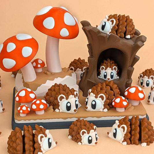Hedgehog & Mushroom forest Playset